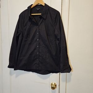 Universal Standard black button down blouse